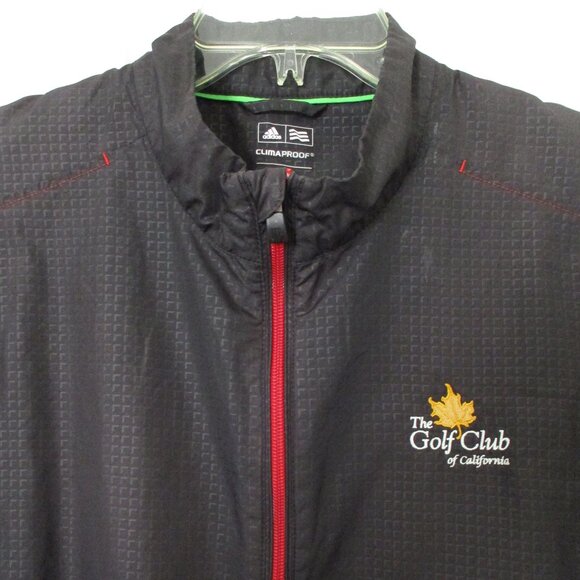 adidas ClimaProof Mens S/S Golf Club of Calif. Black 1/2 Zip Windshirt NWOT - XL - Picture 3 of 4